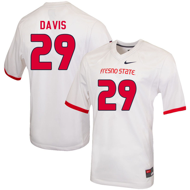 Men #29 Jayden Davis Fresno State Bulldogs College Football Jerseys Sale-White